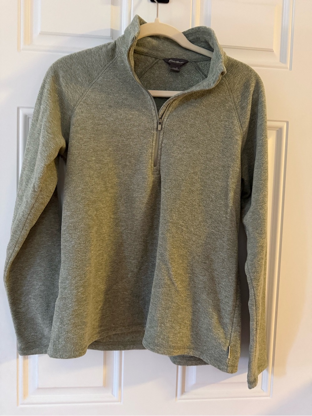Eddie Bauer Sage Green Heather Quarter-Zip Pullover